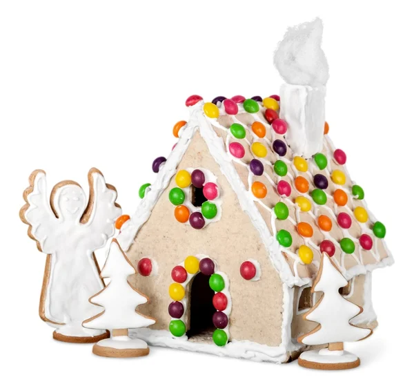 Casa de biscoitos de gengibre de Natal — Fotografia de Stock