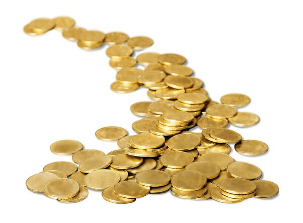 Golden  coins  on a background