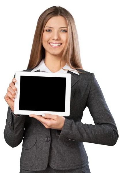 Young  businesswoman with tablet pc — Stock Photo, Image