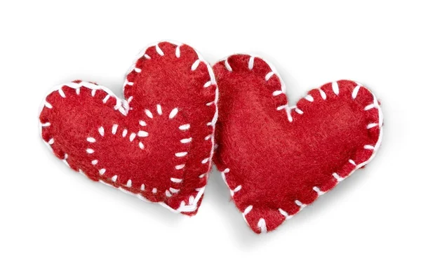 Červené dekorativní srdce — Stock fotografie
