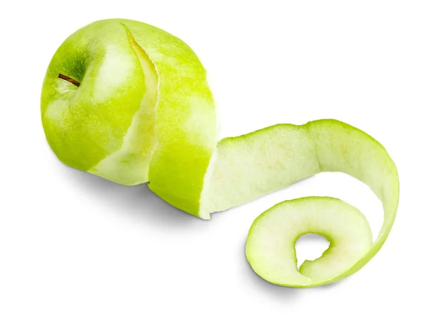 Green peeled apple — Stock Photo, Image