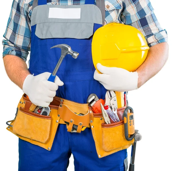 Worker with a tool belt — Stock Photo, Image