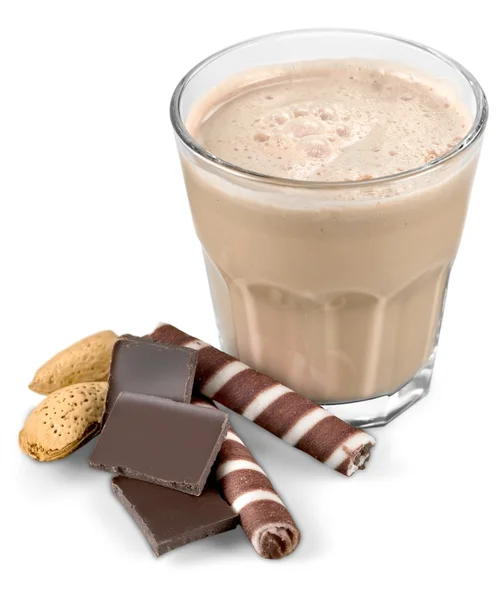 可可牛奶和巧克力糖果 — 图库照片