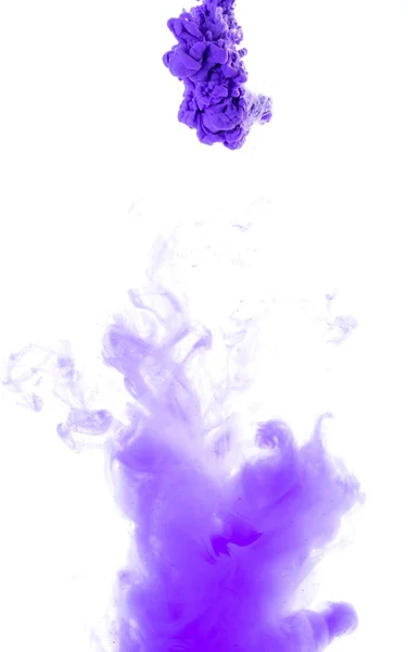 Lila akryl färg i vatten — Stockfoto