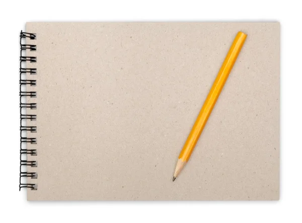 Відкритий блокнот з олівцем — стокове фото