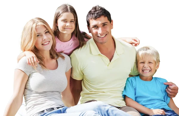 Vackra leende familj — Stockfoto