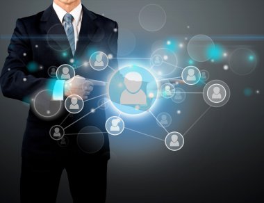 işadamı ve analytics sembolü