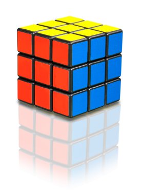 Arka plan üzerinde Rubik küpü. 