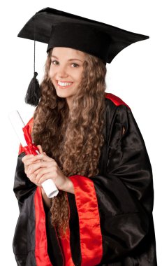 akademik bir elbise kız öğrenci mezun