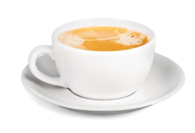 Beyaz fincanda sade kahve.