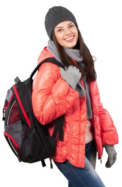 Kış elbiseleri giymiş kadın 