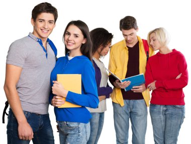 Kitaplar ile öğrenci grubu