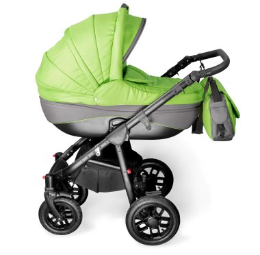 Arka plan üzerinde bebek arabası