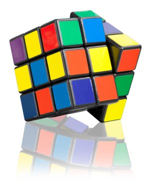 Arka plan üzerinde Rubik küpü. 