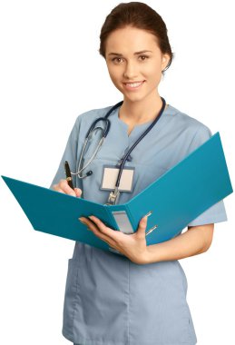 çekici genç kadın doktor