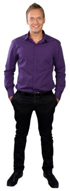  kendinden emin yakışıklı işadamı  