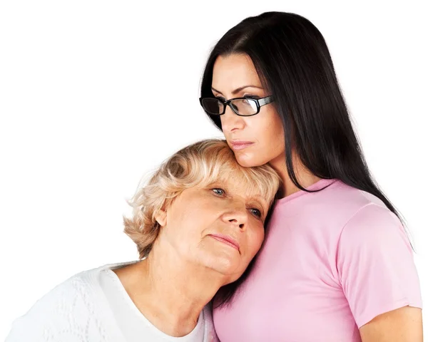 Young adult daughter with senior mother — Stock Photo, Image