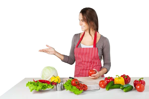 Hermosa mujer cocinar — Foto de Stock