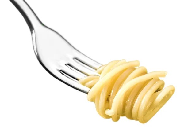 Fork with just spaghetti around it — Stock Photo, Image