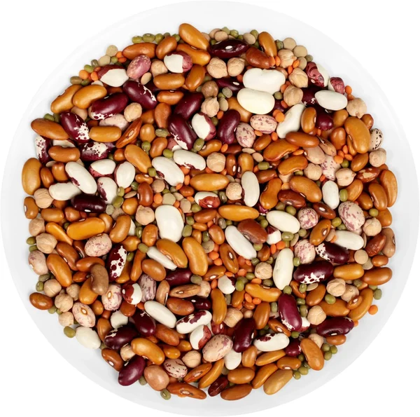 Bowl of beans and lentils — Stock Photo, Image