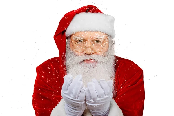 Santa claus pošle polibek vzduchu — Stock fotografie