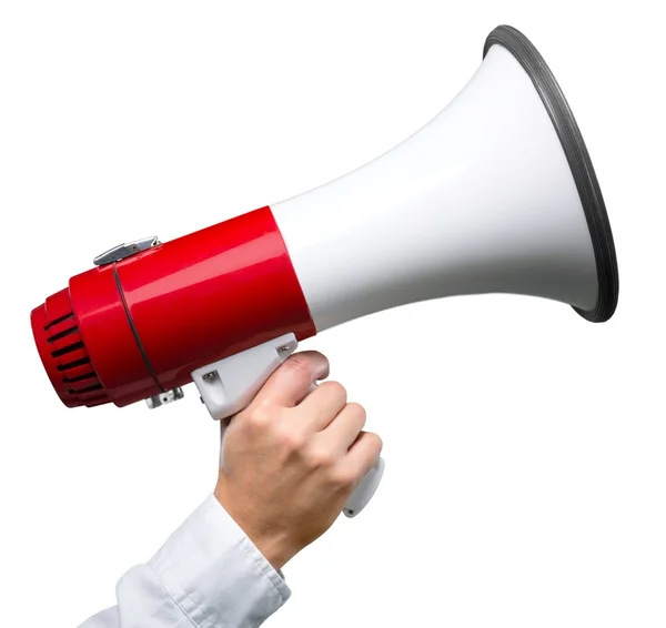 Human Hand with Megaphone — Stock Photo, Image