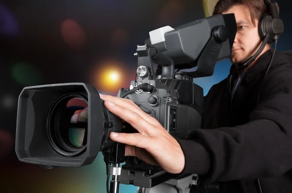 Cameraman werken met camera — Stockfoto