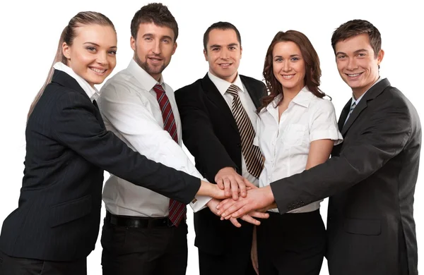 Business team holding hands together — Stock Photo, Image