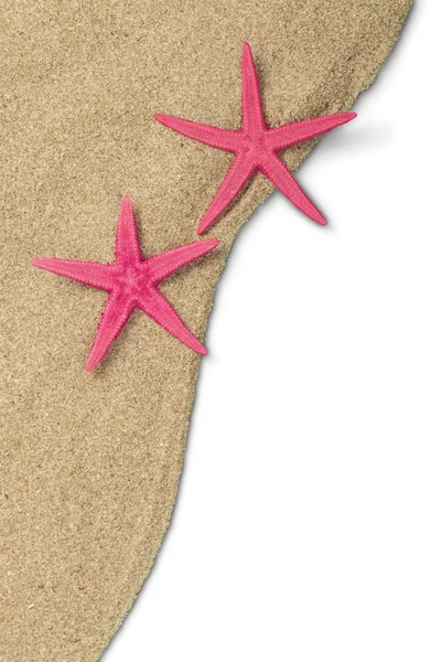 Dos estrellas de mar rosadas aisladas — Foto de Stock