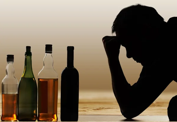 Man have troubles with alcohol. — Stock Photo, Image