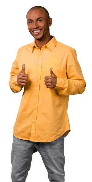 Homem mostrando polegares para cima — Fotografia de Stock