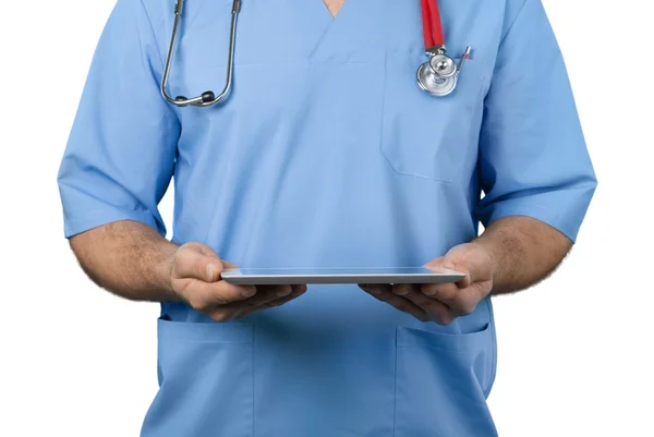Médico trabalhando com tablet pc — Fotografia de Stock