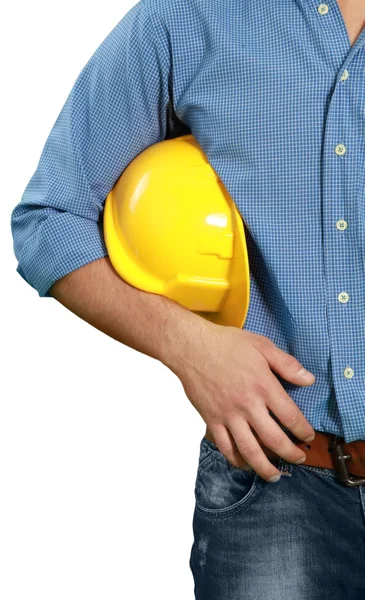 Worker man with helmet — Stock Photo, Image