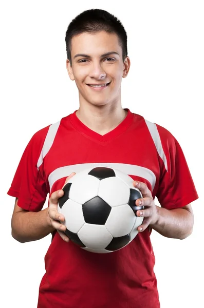 Jovem jogador de futebol masculino — Fotografia de Stock