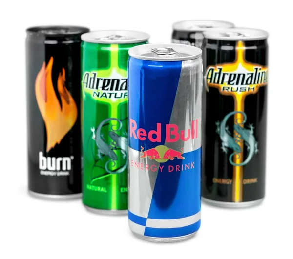 '' Energy drinks '' op wit — Stockfoto