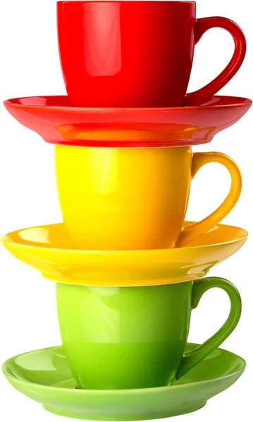 Много красочных чашки кофе — стоковое фото
