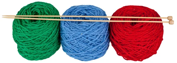 Κοντινό πλάνο της μαλλί knittin — Φωτογραφία Αρχείου