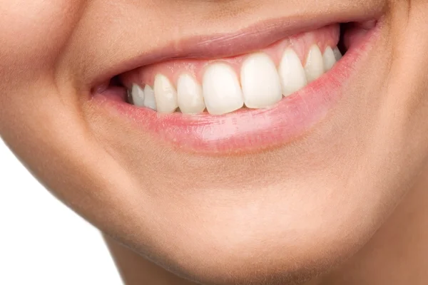 Γυναίκα με υγιή λευκά δόντια — Φωτογραφία Αρχείου