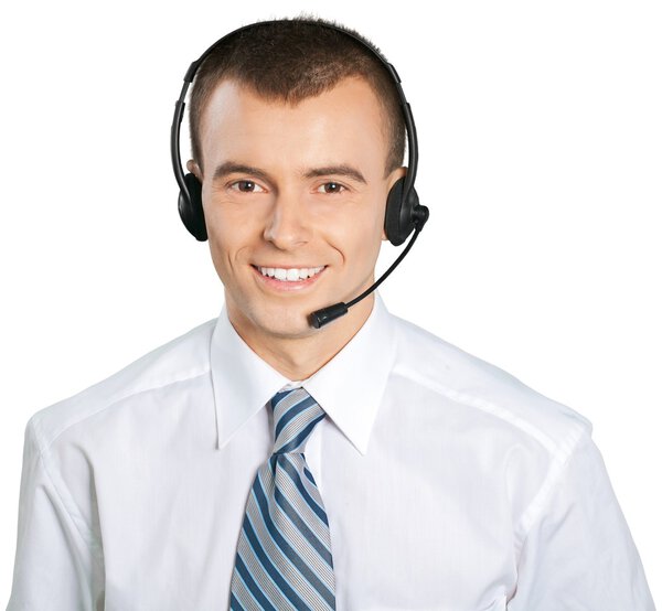 Portrait of a smiling man with headset 