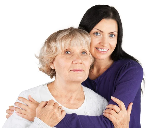 Young adult daughter with senior mother — Stock Photo, Image