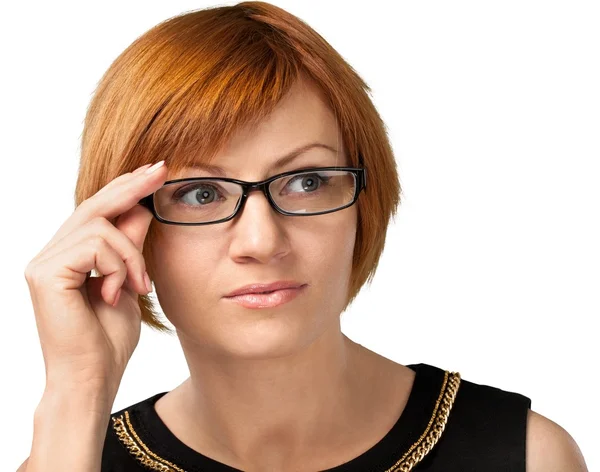 Cheerful businesswoman standing — Stock Photo, Image