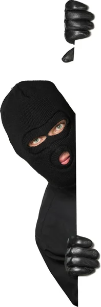 Fekete balaclava tolvaj — Stock Fotó