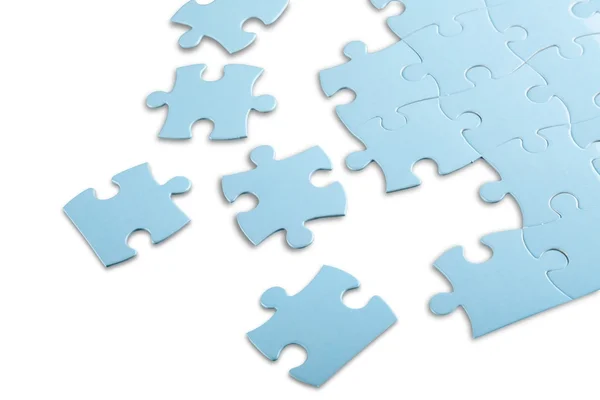 Blaue Puzzleteile — Stockfoto