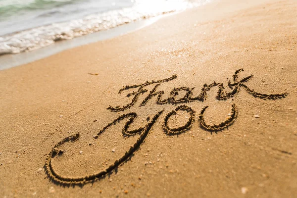 Thank you sign on beach — Stock Photo, Image