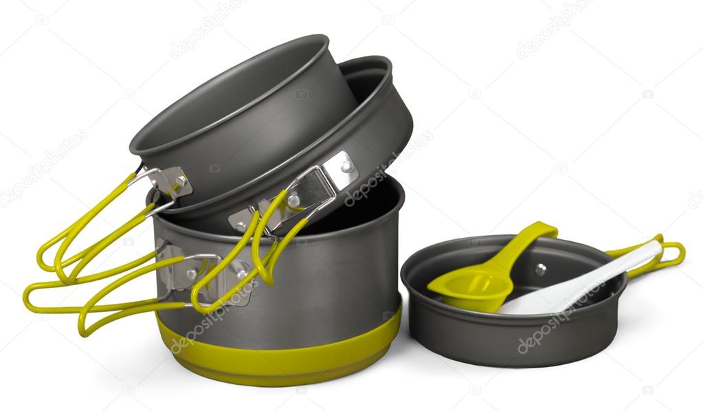Camping Pots isolated