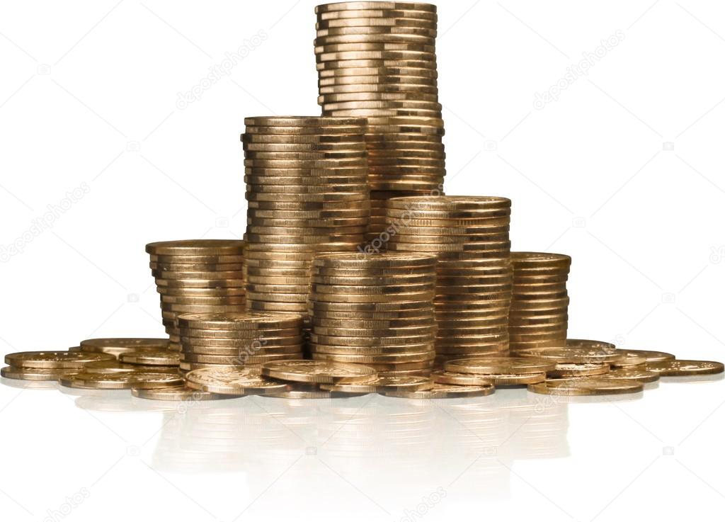 Golden  coin stacks 