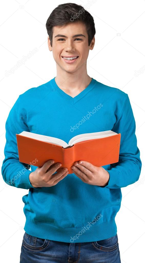 Handsome Teenager with book