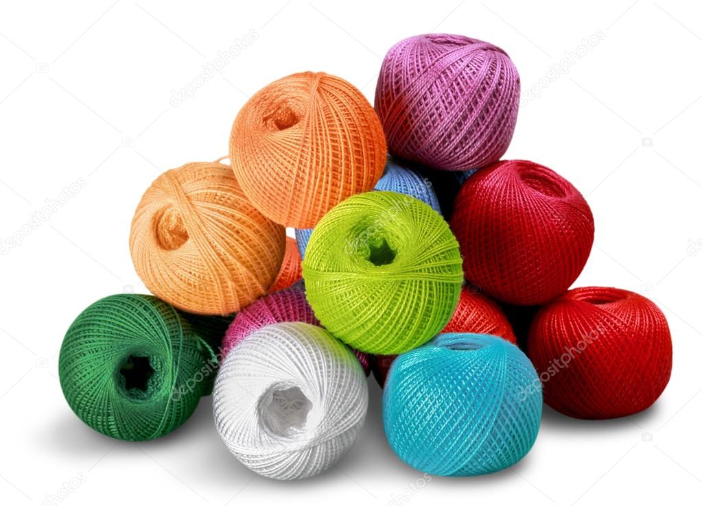 knitting yarn balls pile