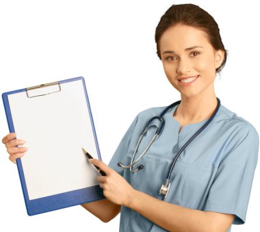 çekici genç kadın doktor