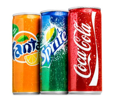 Coca Cola, Fanta ve Sprite kutular